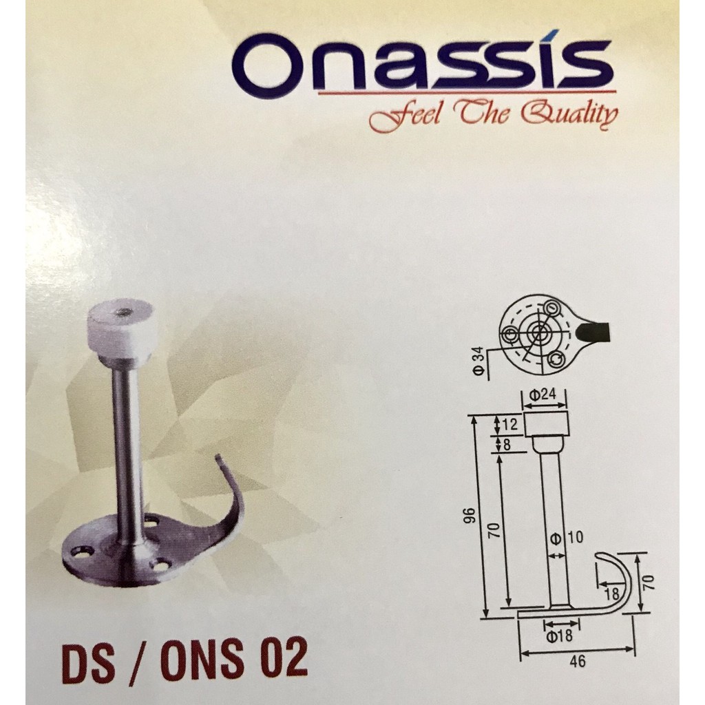 Door Stop Stainless Dan Kapstok Onassis 02- Penahan Pintu Gantungan hook- Doorstop Door Stopper stenlis onasis penganjal/H21