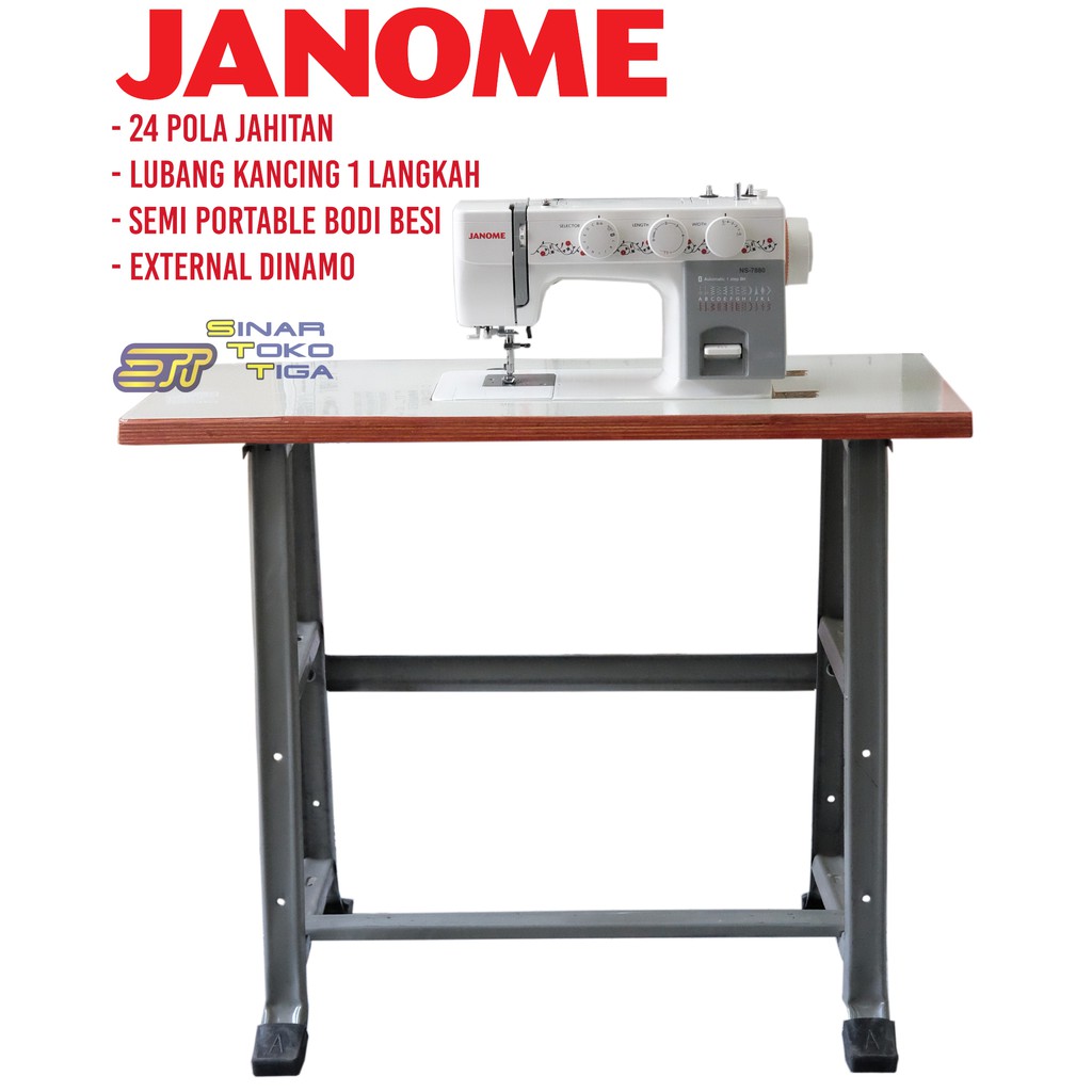 FREE MEJA - JANOME NS 7880 MESIN JAHIT SEMI PORTABLE BODI FULL BESI NS7880