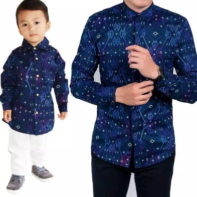 Kemko Batik Anak Dan  Dewasa Motif Daun Serit ,kerang, Kenari