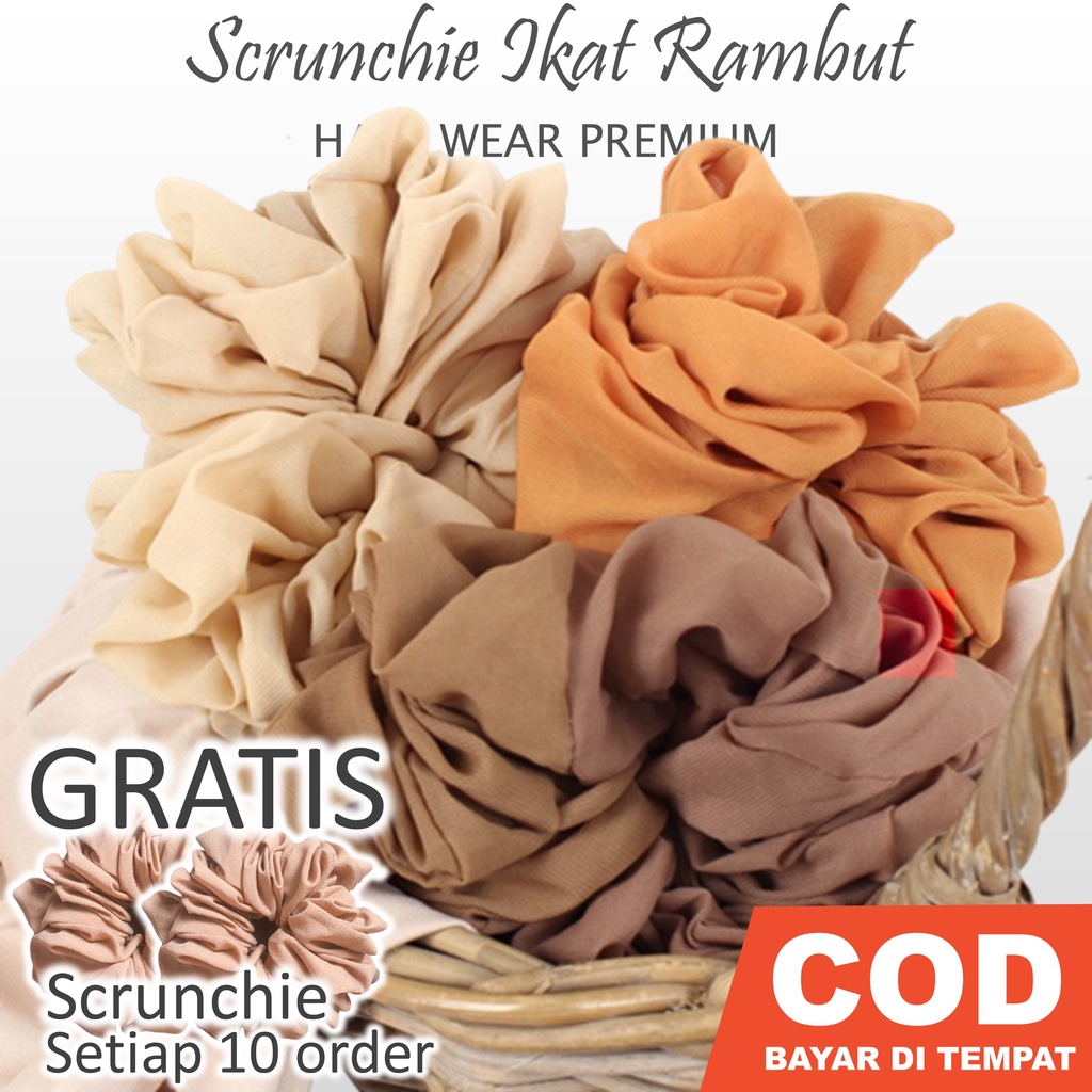 Ikat Rambut Hijab Scrunchie Hijab Cepol Hijab Jumbo Cepol Rambut Kunciran Rambut Hijab Korea Hitam S