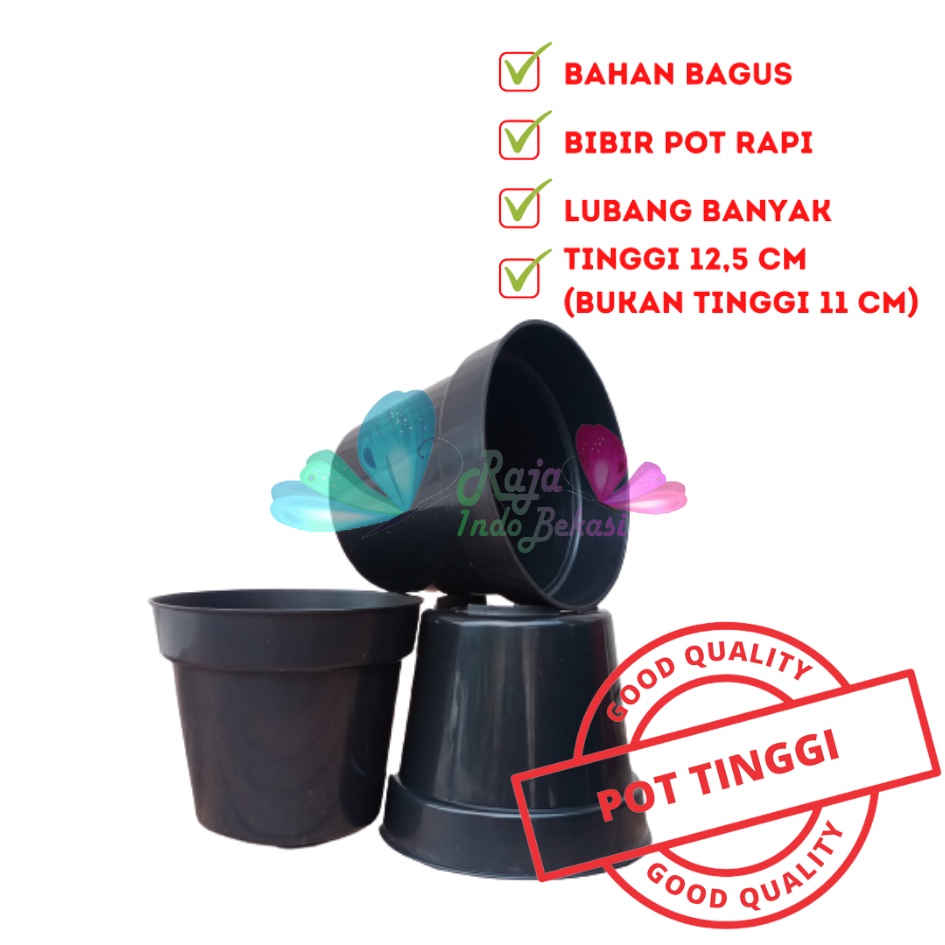 Pot Bunga Hitam Tinggi 20 cm 15 cm 17 cm Termurah se-Indonesia Rajaindobekasi