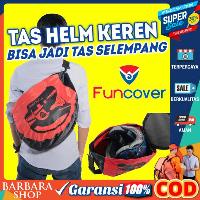 Tas Helm Anti air Cover Helm Waterproof RainCoat Full face Sarung Jas Hujan Helm Funcover