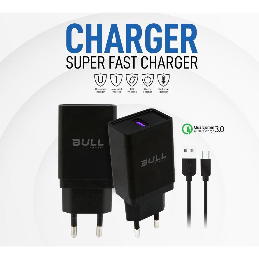 CHARGER BULL ORIGINAL BL05 QUICK CHARGE 3.0 A / CAS HP QC 3.0 REAL ORIGINAL