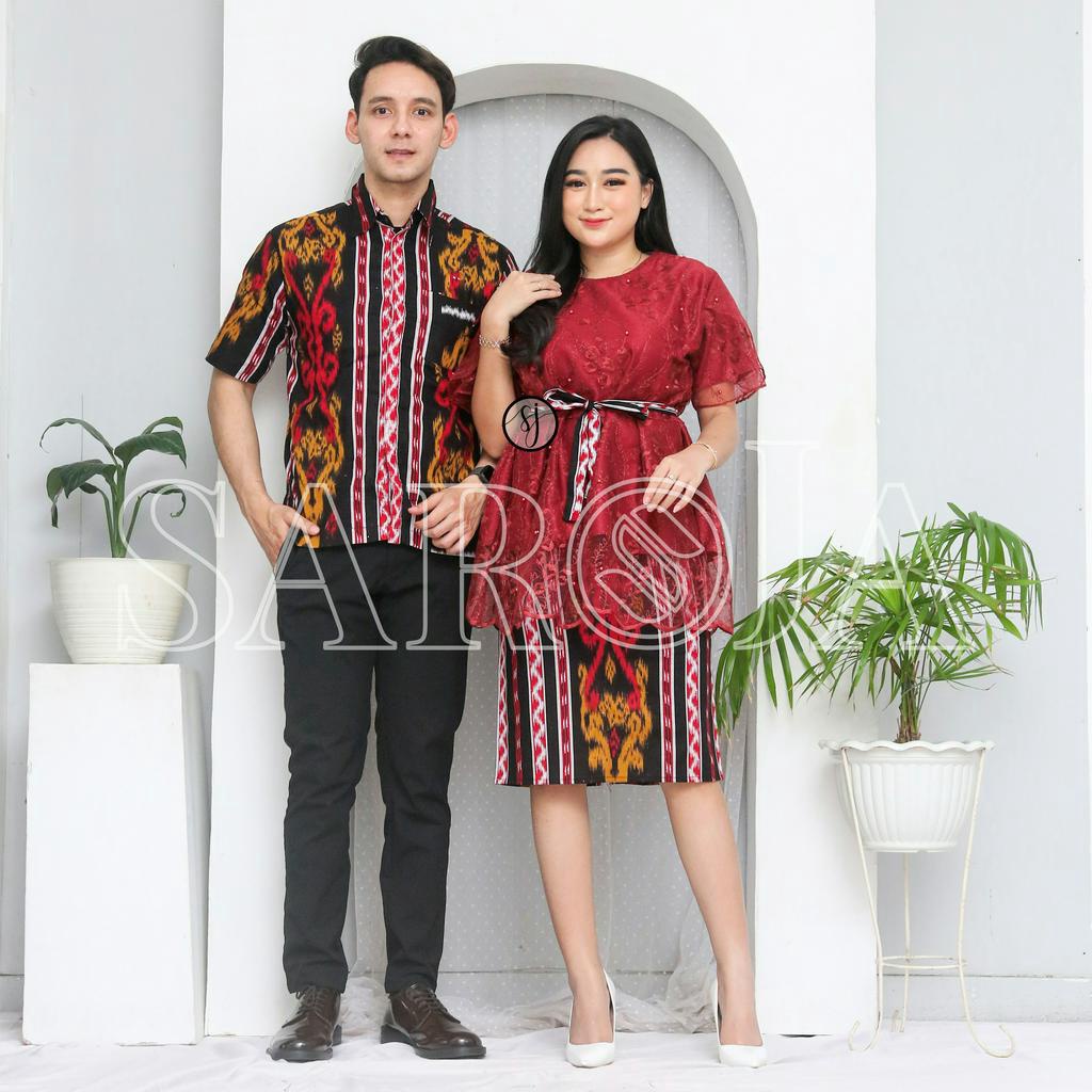 Saroja | Couple Dress Debby Dress Brukat Batik Katun