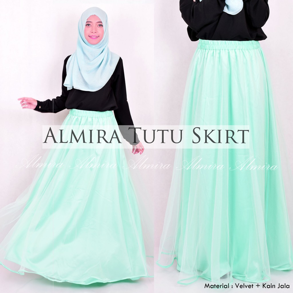 Rok Tutu Panjang Polos Dewasa Pesta Wanita Muslimah Cantik Long skirt Griyaraditya Almira