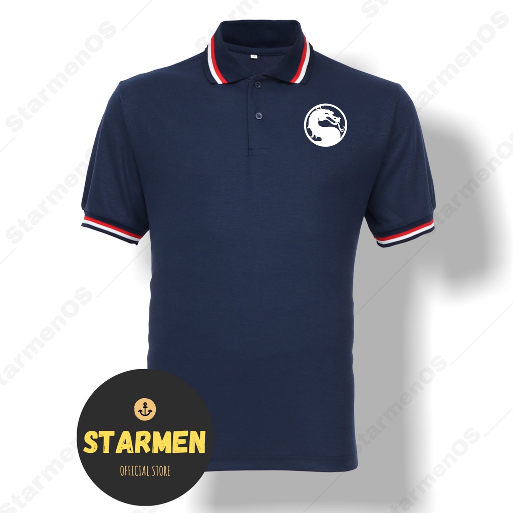 Kaos Polo Shirt Pria Kerah Logo MORTAL KOMBAT