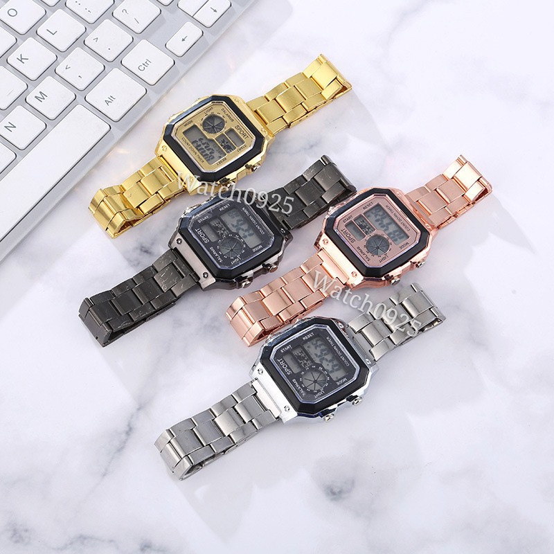 JAM TANGAN MURAH  DIGITAL 168 RANTAI GOLD &amp; SILVER IMPORT GROSIR PREMIUM READY 4 WARNA