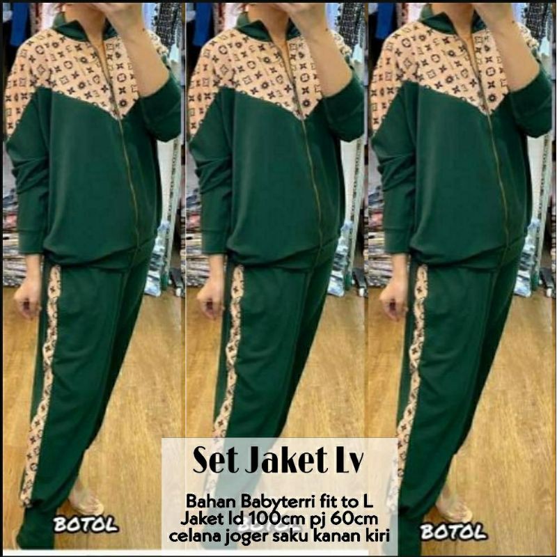 jaket LV hijau