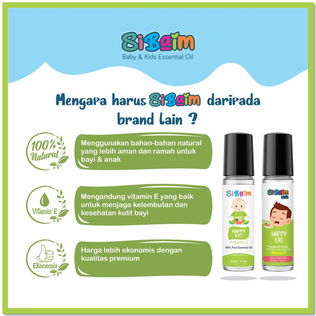 Menambah Nafsu Makan Bayi - SIBAIM BABY HAPPY EAT Essential Oil 10ml by psikopediastore