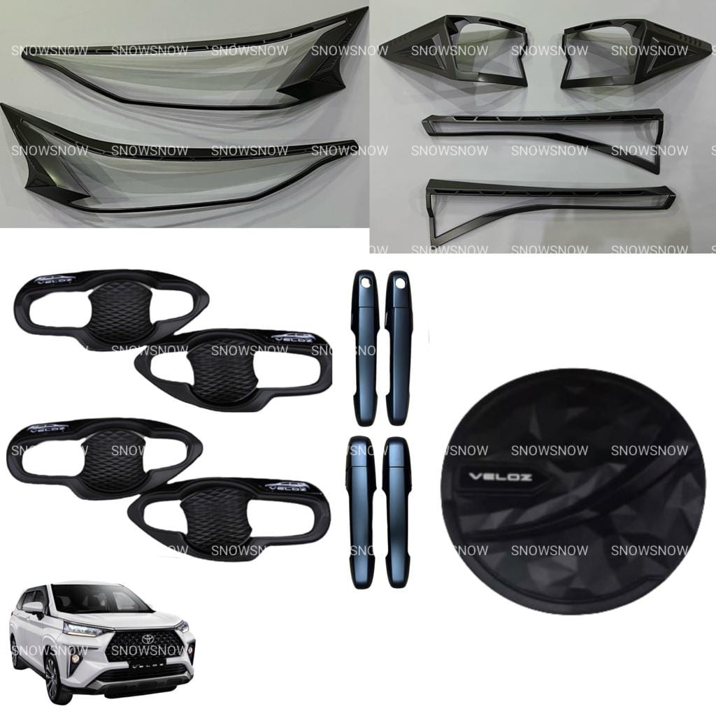 Paket Garnish Depan Belakang Outer Handle Tank Cover Avanza Veloz Xenia 2022 2023 2024 2025 Non Smartkey Hitam