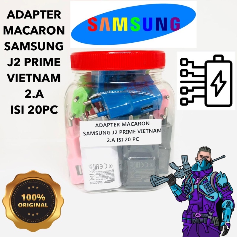 ADAPTER MACARON SAMSUNG  J2 PRIME VIETNAM  2.A  ISI 20PC