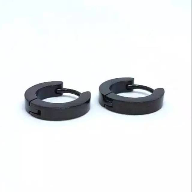 Anting Titanium Hitam model ring Anti Karat