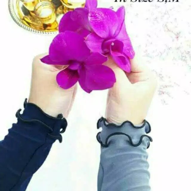 HANDSOCK JEMPOL CURLY MANSET TANGAN SYARI 2 LAYER RENDA SALE