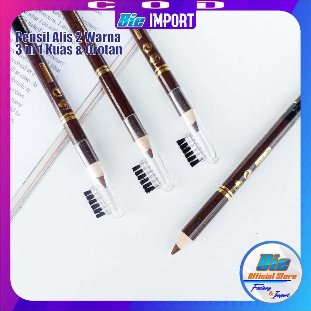 PENSIL ALIS 2 WARNA HANBO 3 IN 1/ Eyebrow black color