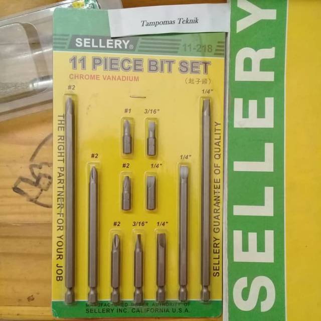 Mata Obeng Set 11Pcs Panjang Sellery Bit Set Obeng Magnetic Mata Bor