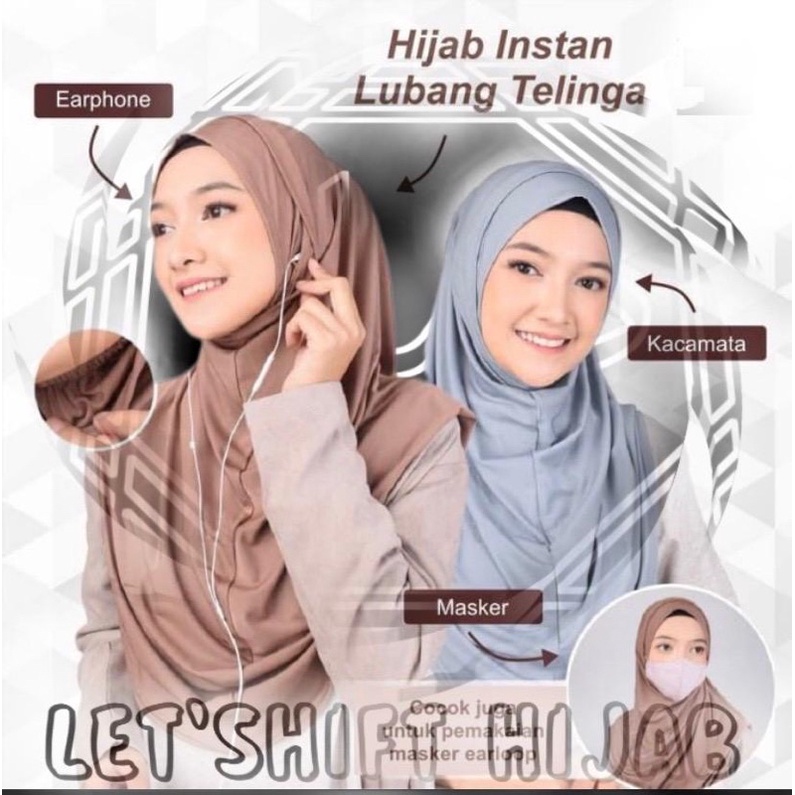 HIJAB SPORT LUBANG TELINGA/ BISA UNTUK MASKER/ KACA MATA/ EARPHONE