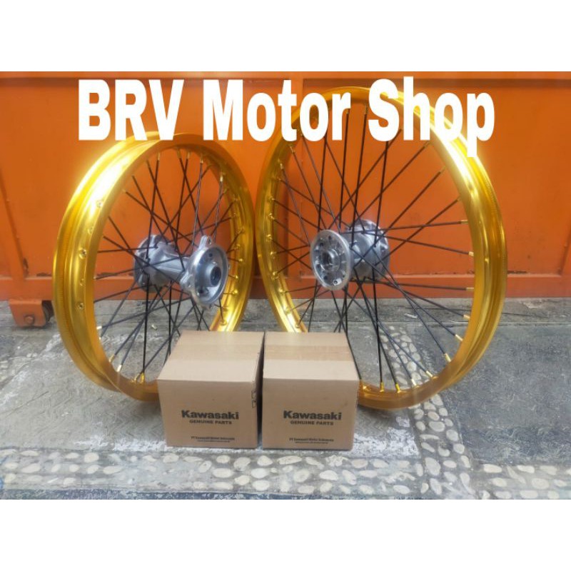 Velg Klx 18+21 atau 16-19 tromol Ori Kawasaki Siap Pasang
