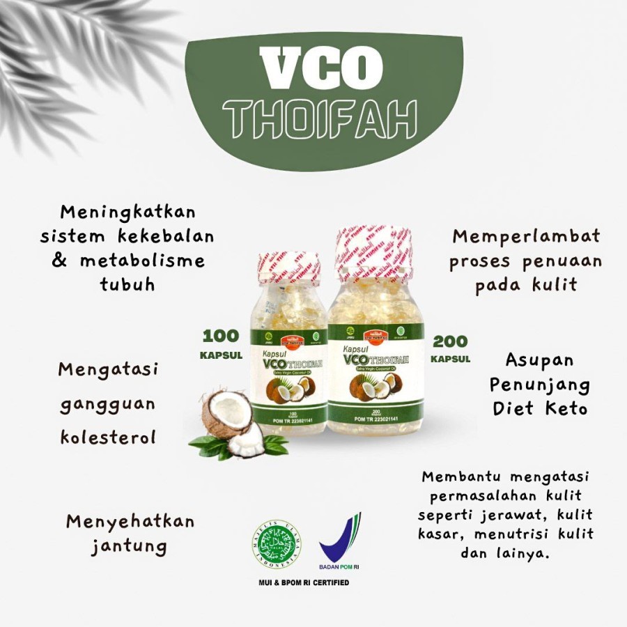 VCO Kapsul Halal kapsul VCO Diet keto HALAL BPOM 200 kapsul