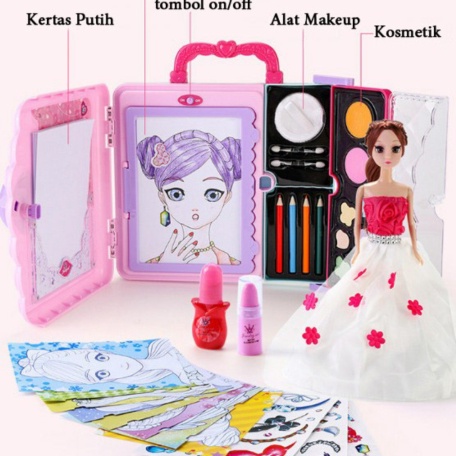 

mainan make up anak rias boneka 3in1 Berkualitas