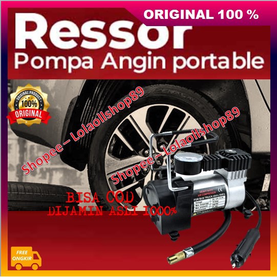 Ressor Pompa Angin Portable Pompa Ban Mobil Air Compressor 100% ASLI ORIGINAL