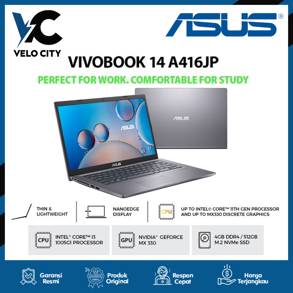 Laptop ASUS VivoBook 14 A416JPO-VIPS352+ Slate Grey