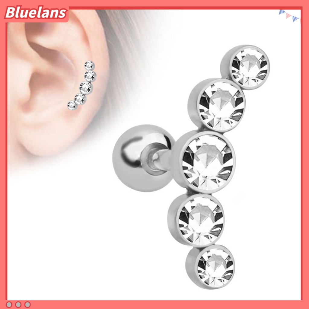 1pc Anting Stud Piercing Tulang Rawan Bahan Stainless Steel Untuk Wanita