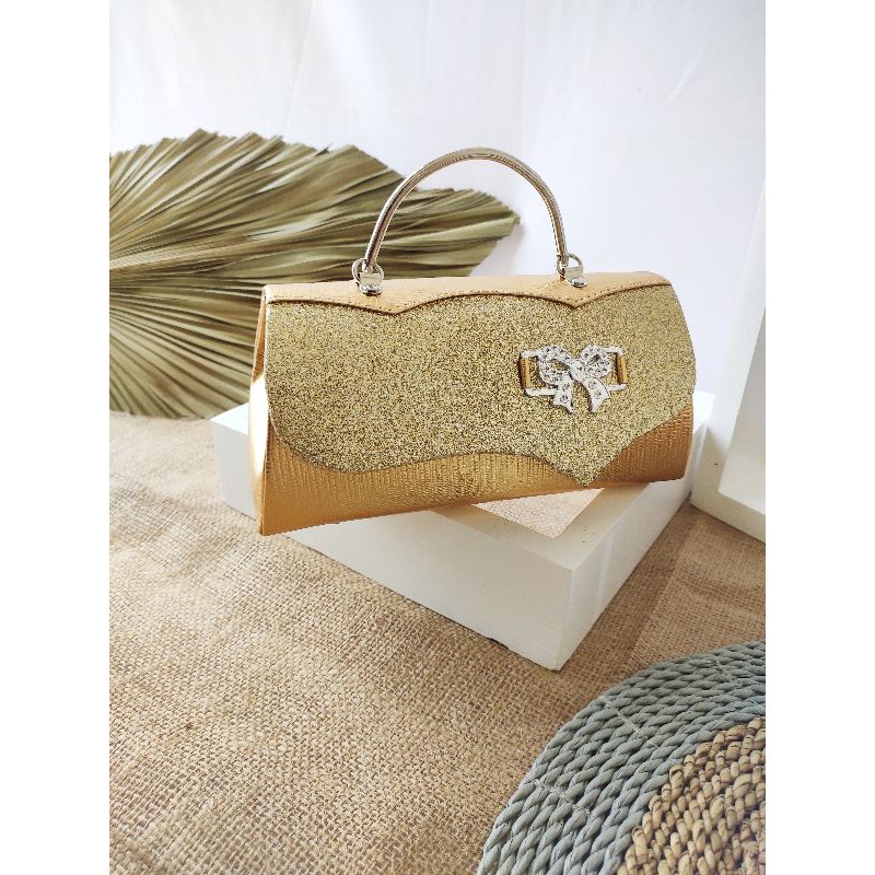 Tas pesta REGINAtas tangan ukuran 22×7×12cm  warna dark blue tosca peach violet blue gold silver dll