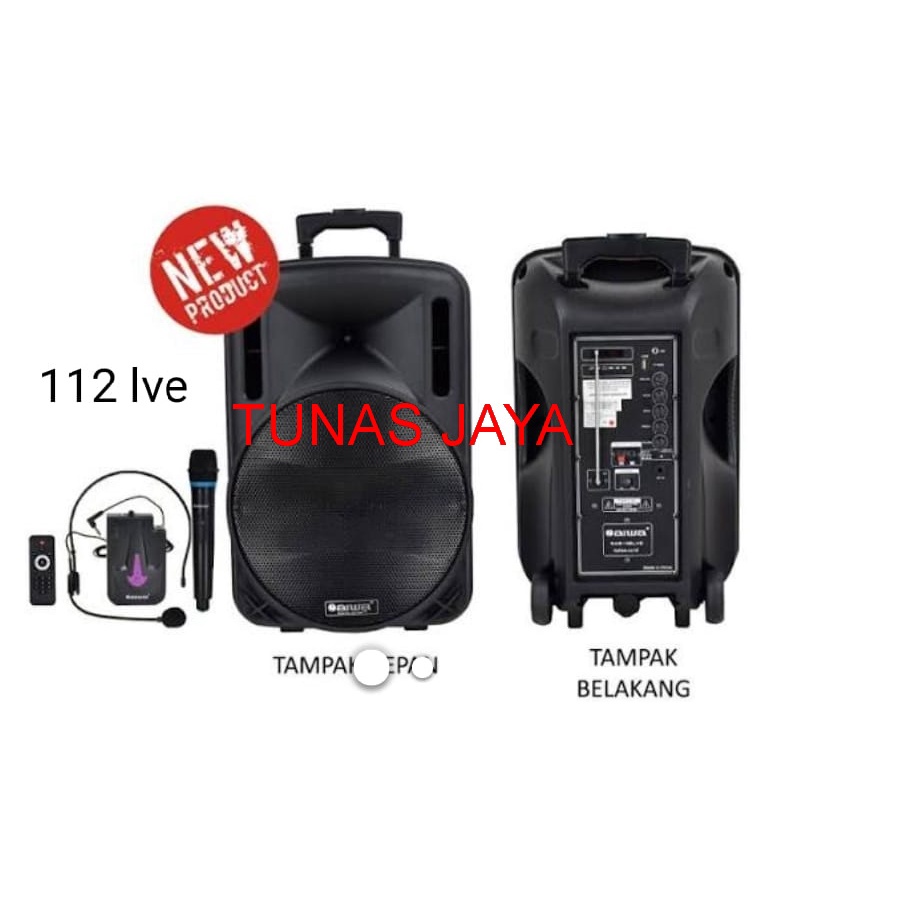 speaker portable meeting wireless Aiwa WAS 112 LVE/ 112LVE 12 inch