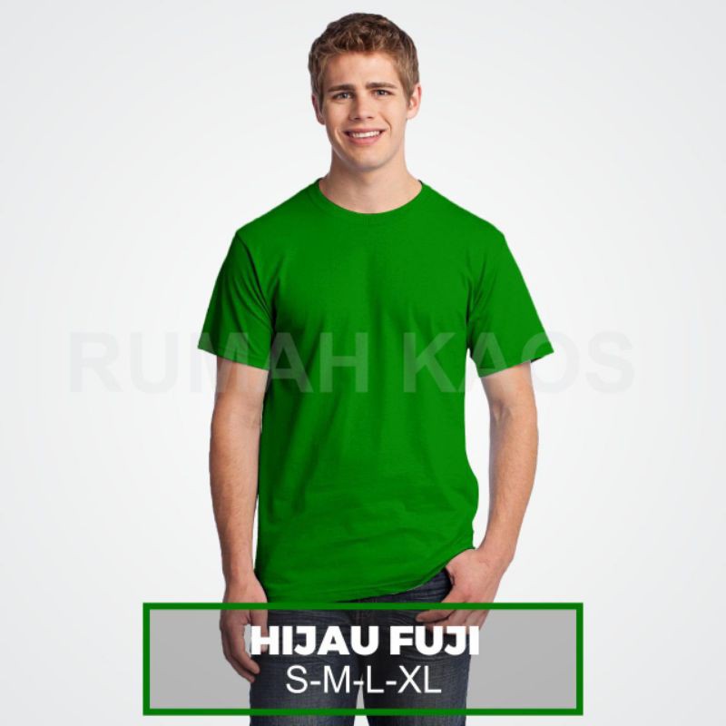 KAOS POLOS (SOFT COLOR) 100% COTTON COMBED 30s ONECK/BAJU POLOS PREMIUM-HIJAU FUJI