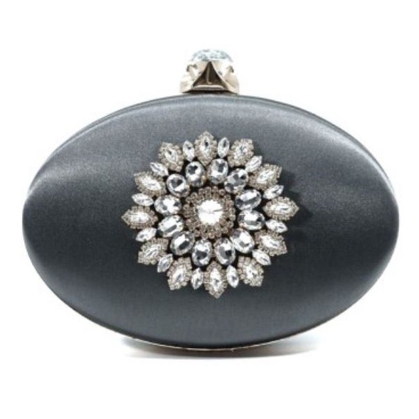 tas pesta oval elips eclip clutch permata perhiasan berlian stone rock intan kerang shell clutch