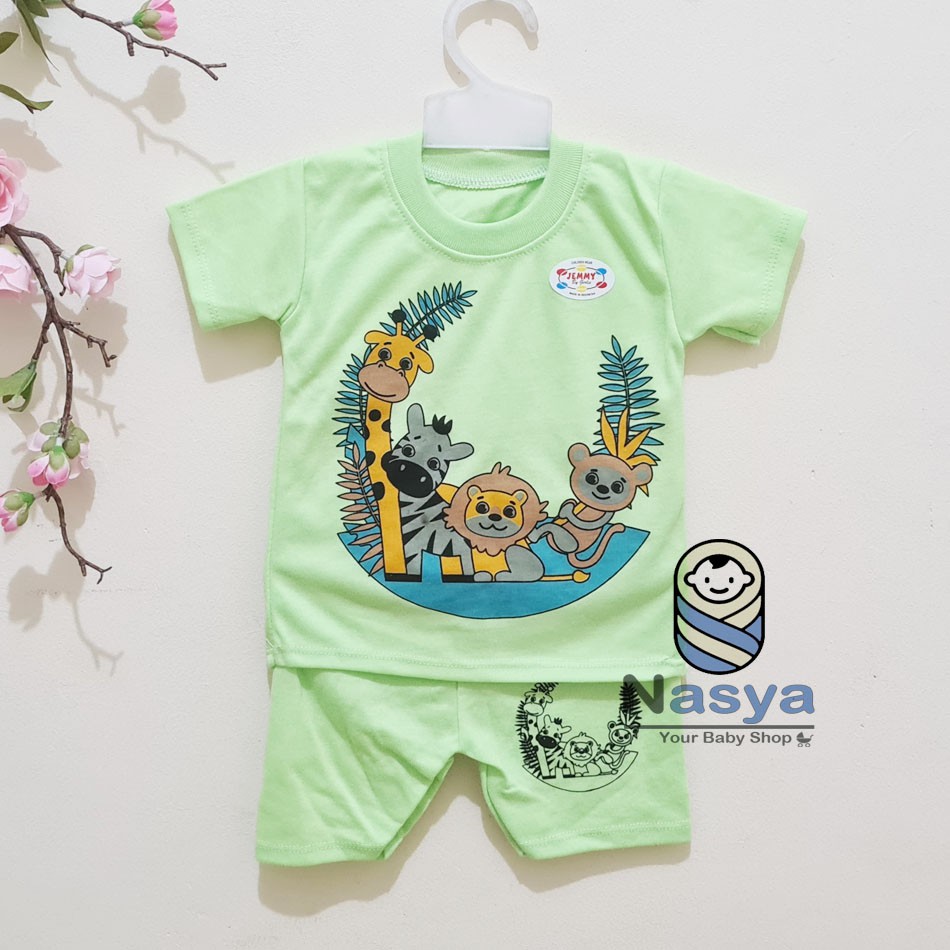 [J-004] Setelan Baju Pendek bayi laki-laki / Baju anak MURAH (0-6 bulan)