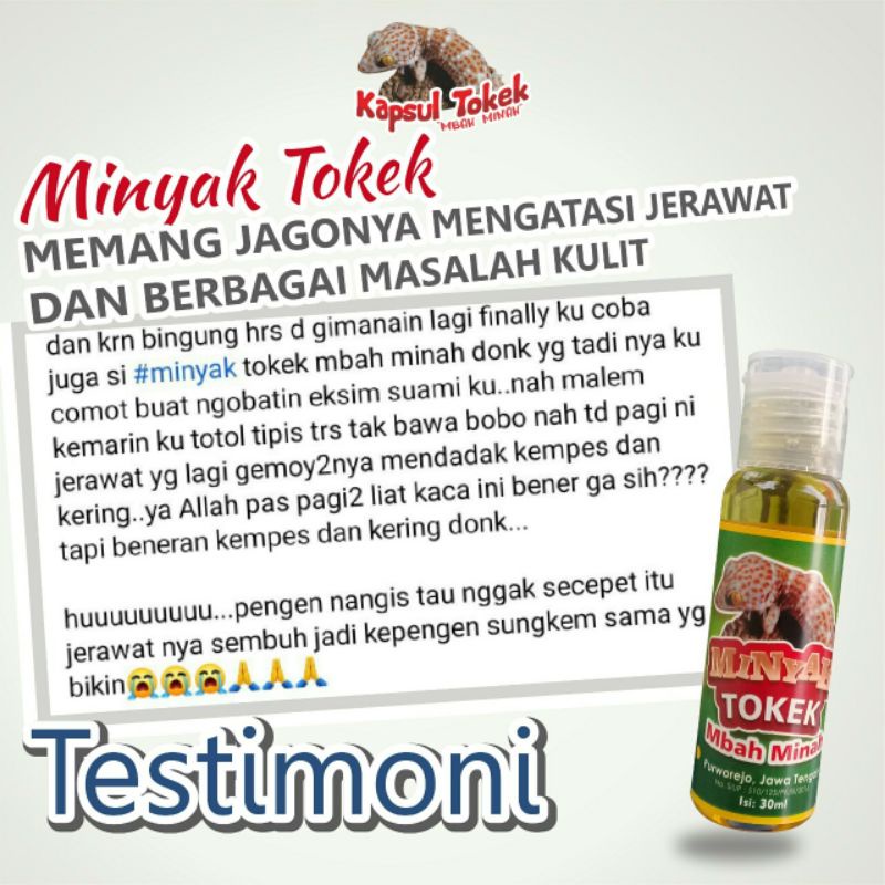 

Minyak Tokek Asli mbah Minah