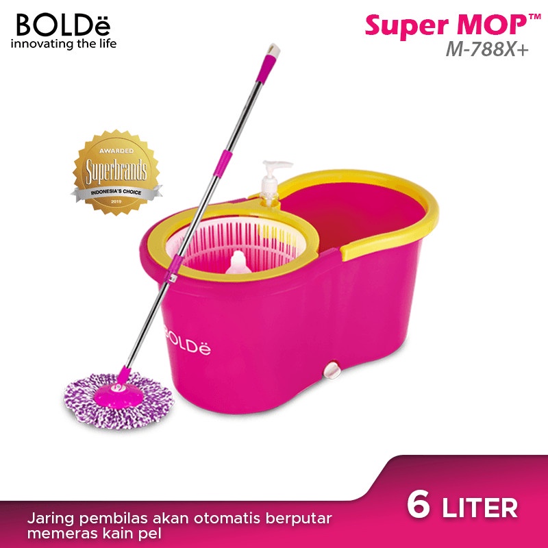 BOLDe Super Mop M788 Alat Pel Lantai BONUS Refill Kain Pel Microfiber