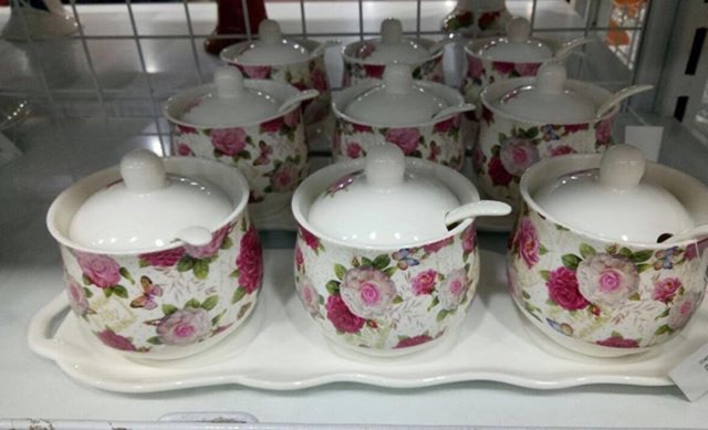 Set wadah bumbu keramik shabby