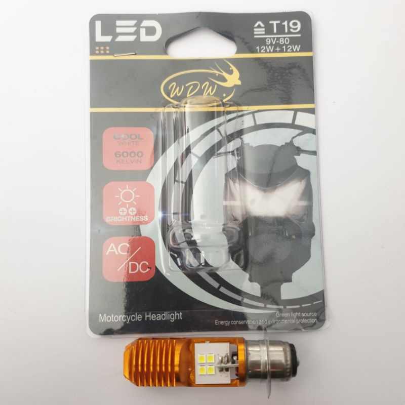 BOHLAM LAMPU DEPAN LED T1-19 HONDA YAMAHA SUPRA GRAND BEAT VARIO JUPITER VEGA MIO SATRIA FU DLL