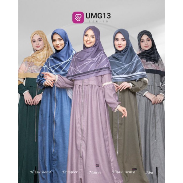 UMG13 Ukhti Munira Dress Gamis Dewasa Terbaru 2023 Untuk Lebaran Elegan Full Kancing Gaun Ibu Jumbo 