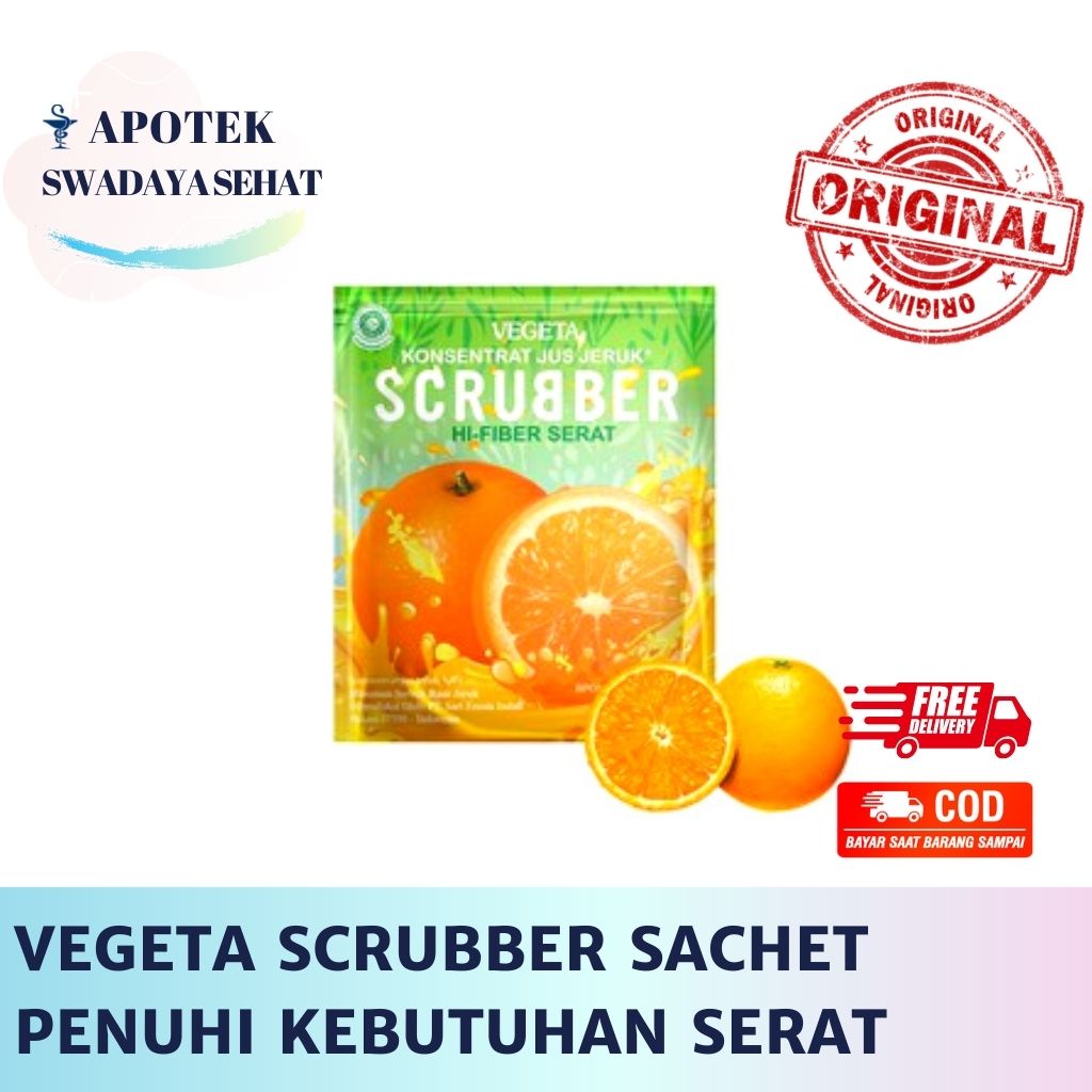 VEGETA SCRUBBER Jeruk Sachet - Hi Fiber Kebutuhan Serat Tinggi Konstipasi Susah BAB