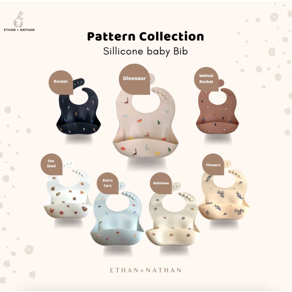 Ethan Nathan Silicone Bib Motif - Celemek Bayi ( E-NSBM )