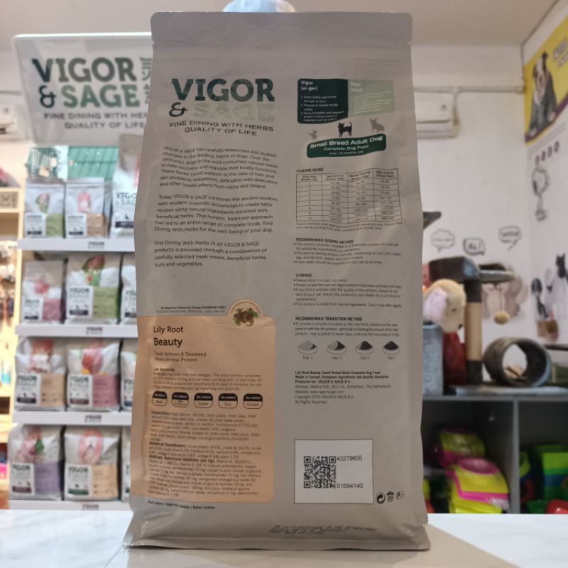 Vigor &amp; Sage Lily Root Beauty Small Breed Adult Dog 2kg / Dogfood Grain free