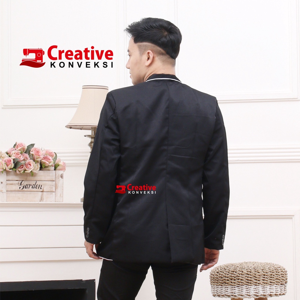 (BISA COD) promo jas hitam kombinasi putih, jas formal, jas kampus, jas osis, jas pesantren / BLAZER / almamater sekolah