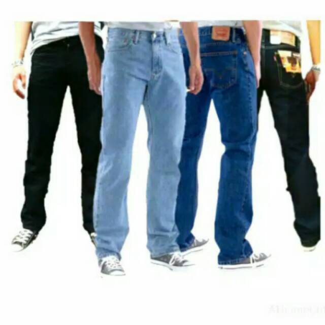 Celana jeans standar panjang pria levis