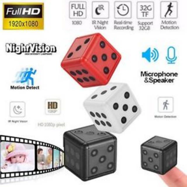 Spy Cam SQ 16, CAM DVR DV Spycam Dice Hidden Action cam, kamera spy mini bentuk  Dadu