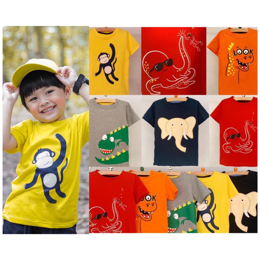  Kaos Anak Cowok  Smilee Murah Size 1 5 Tahun Shopee Indonesia