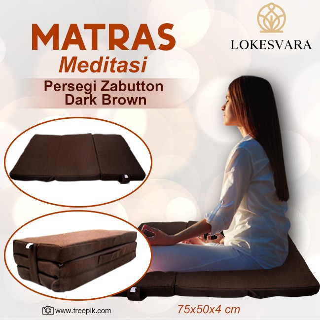 Matras/Bantal/Alas Meditasi (Bantal Doa) Persegi Zabutton Dark Brown