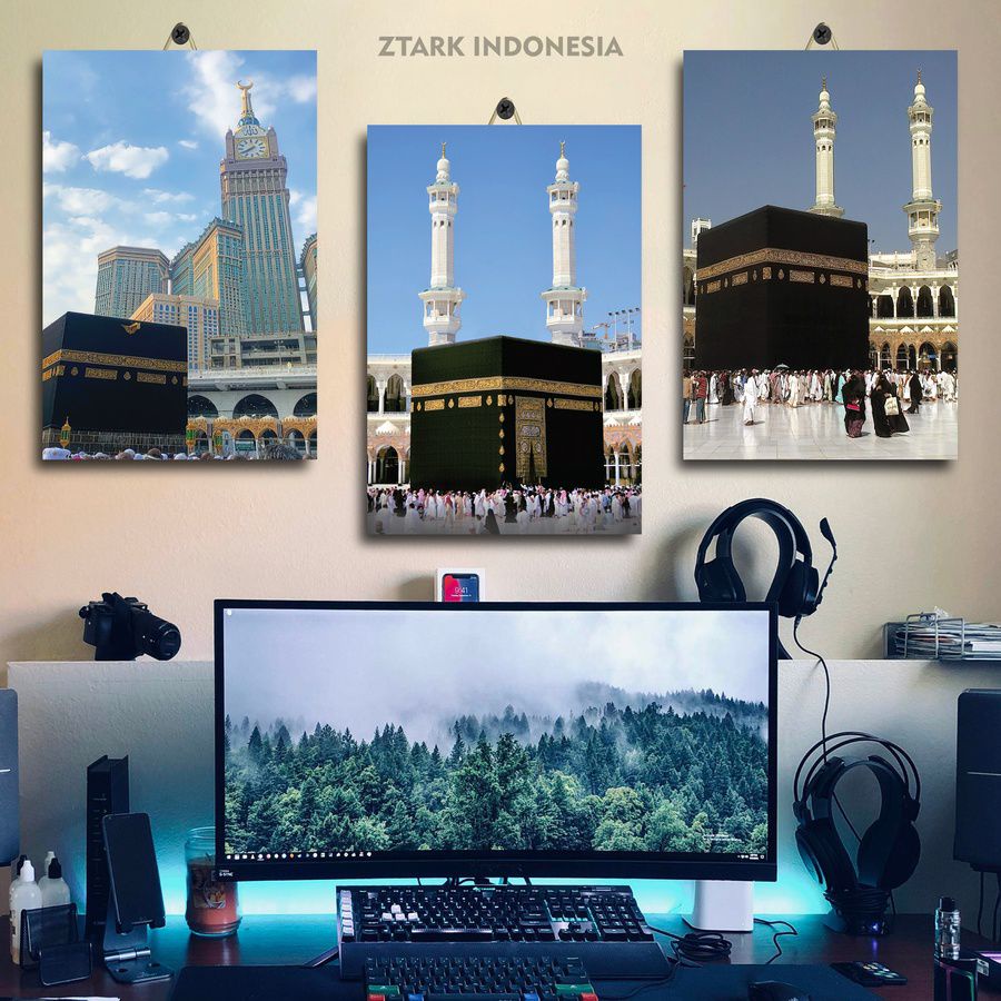 DEKORASI KAMAR COWOK KABAH MEKAH ESTETIK 20X30 UC54E/NUVKP/ HIASAN RUANG JUMBO FOTO MEKAH ESTETIK MA