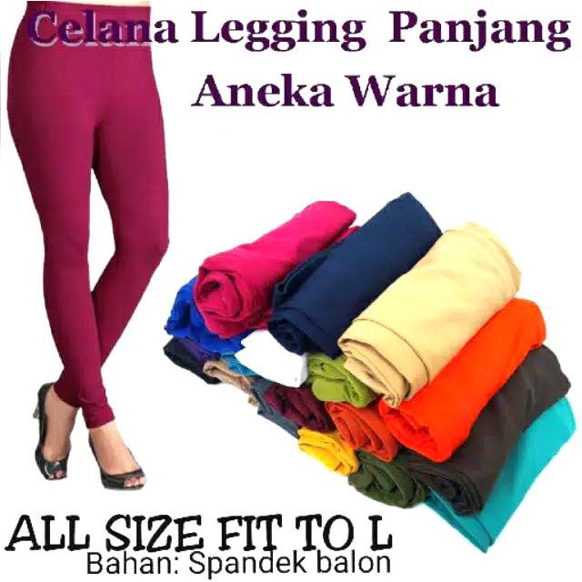 Leging Panjang Spandek Premium Standar dan jumbo Celana Legging Polos Kaos Dewasa