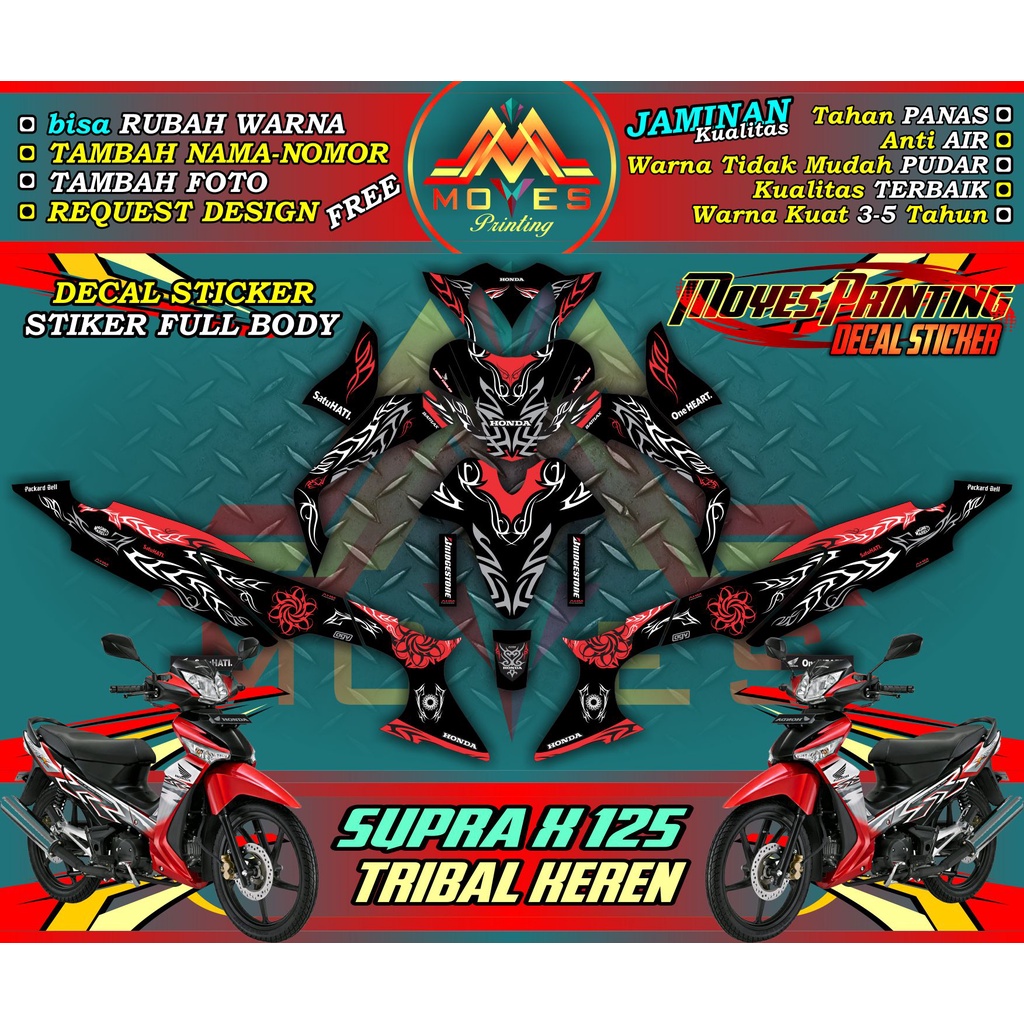 FROMO Decal Supra X 125 New Sticker Full Kit Stiker Full Body Full Stiker Full Decal Motor Supra X 1