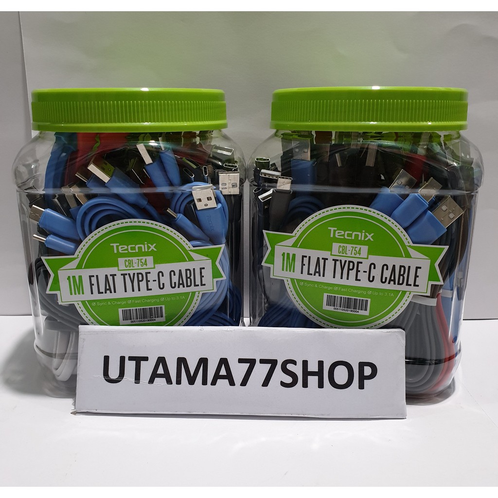 Kabel Type C Fast Charging 3.1A TECNIX CBL-754 - SATUAN - Kabel Data Type C 100CM