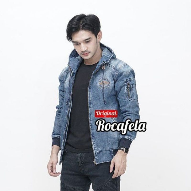 Jaket Bomber Jeans Denim Pria Hoodie  Jumper Switer Original