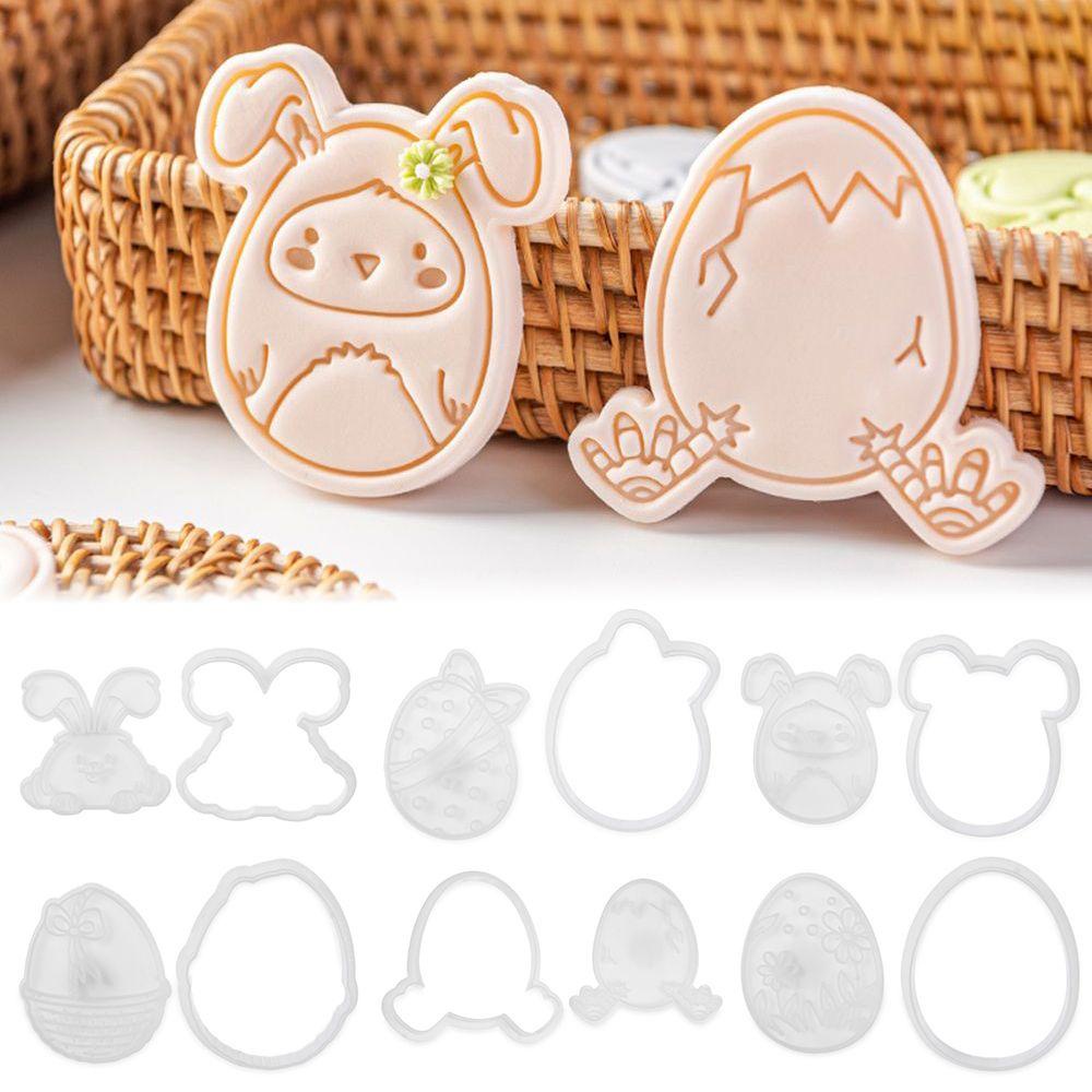 Solighter Cetakan Paskah DIY Pesta Paskah Cookie Fondant Happy Easter Biscuit Cutting Mold